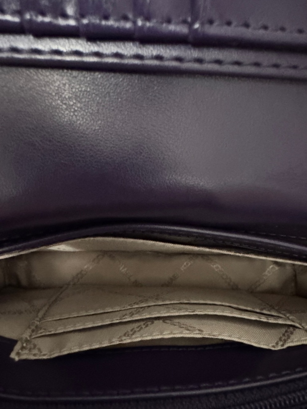 Michael Kors Deep Purple Pebbled Leather Crossbody - Picture 5 of 5